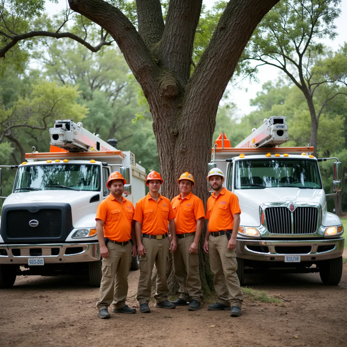 Professional Austin tree service operations team and modern equipment